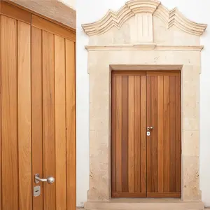 Porte in legno personalizzate inclinabili e girevoli in stile americano design a doppia porta in legno porte di sicurezza ingresso per case