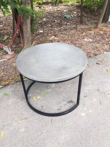 Table à manger ronde à cadre en métal d'usine avec dessus en béton de marbre utilisation de salon de maison disponible e Grcconcretefurniturevietnam.com - Product Image 4
