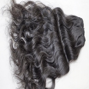 Raw Temple Cuticle Indian Virgin Remy Hair Extensions <b>Machine</b> Double Weft Weave & <b>Micro</b>-Link Loose Wave - Product Image 1