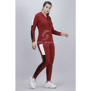 Chándal femenino con logotipo personalizado y bolsillos, conjunto de pantalones de dos piezas - Product Image 2
