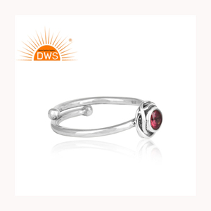 Bague ronde en pierre précieuse rose en topaze rose, argent Sterling 925, couronne cintrée pour anniversaire, fabrication de bague - Product Image 3