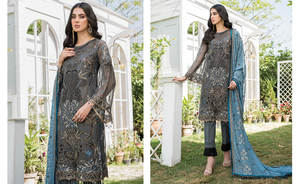 Trajes Shalwar Kameez de gasa bordada fina de alta calidad para mujer estilo pakistaní para fiestas - Product Image 4