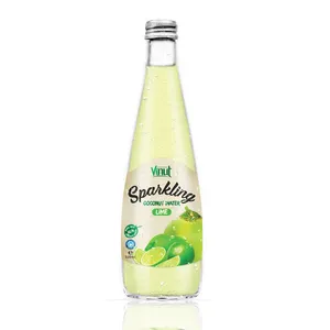 Стеклянная бутылка 330 мл, настоящая блестящая кокосовая вода с соком лайма
