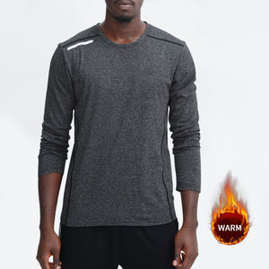 เสื้อกีฬาคุณภาพสูง โพลีเอสเตอร์/คอตตอน บีบรัดรูปทรง สำหรับผู้ชาย เสื้อวิ่งออกกำลังกาย เสื้อสวมใส่สบาย แห้งเร็ว - Product Image 3