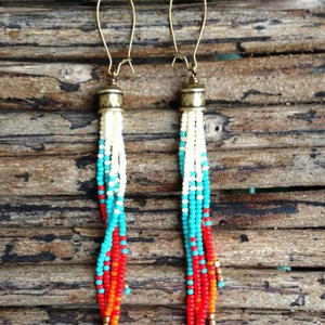 Pendientes Largos con Flecos Hechos a Mano, Modelo Happiness - Product Image 1