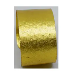 Tel hazırlanmış geniş manşet 18k altın kaplama üreticisi tedarikçisi el yapımı el dövme manşet ayarlanabilir bilezik