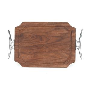 Bandeja de madera para servir de artículos de hotel de lujo de tamaño personalizado, mesa de plato para servir hecha a mano, plato de madera elegante más vendido - Product Image 5
