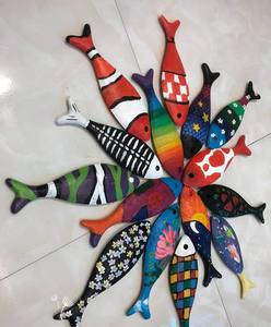 Madera decoración ornamento colgante de pared de madera de pescado para la escuela/decoración de madera de pescado para manualidades Kaylin 0084817092069 WA - Product Image 3