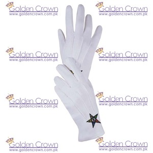 Masonic Regalia OES Orden DE LA Estrella del Este 100% Guantes de algodón | Guantes de desfile masónico Ceremonia del proveedor 2017 Regular GC - Product Image 3