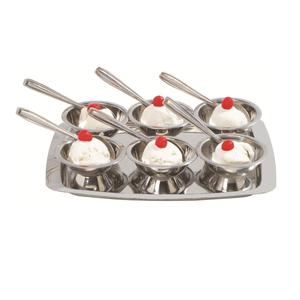 Ensemble de 6 tasses et cuillères à glace en acier inoxydable chacun - Product Image 5