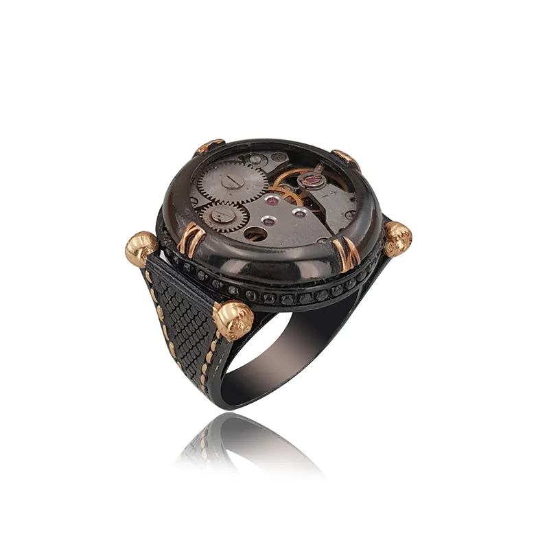 925 स्टर्लिंग चांदी घड़ी डिजाइनर लक्जरी पुरुषों की अंगूठी डिजाइनर मैंस अंगूठी अद्वितीय पुरुषों चांदी की अंगूठी