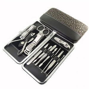 Stainless Steel <b>Nail</b> Clipper Travel & Grooming Kit <b>Nail</b> Tools Beauty Kits <b>Set</b> of 18pcs With Leather Case - Product Image 1