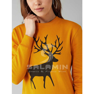 Sudaderas con capucha de cuello redondo para mujer blancas con logotipo personalizado, forrada ropa de calle, sudaderas con técnica de lavado de logotipo frontal para uso en invierno - Product Image 1