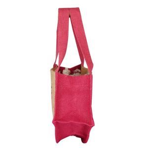 Fabricant de mini sacs cadeaux en jute écologiques personnalisés avec poignées Petit fourre-tout réutilisable pour faveurs de mariage sérigraphie en gros - Product Image 3
