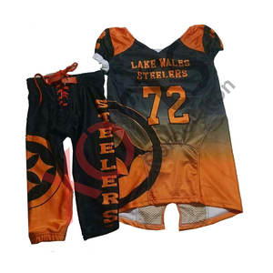 Uniformes de football américain personnalisés de qualité supérieure, sublimés, avec nom et numéro, 100% polyester, respirants, antibactériens, ajustés - Product Image 4