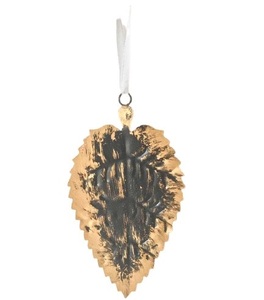 METAL BLACK GOLDEN LEAF CHRISTMAS DECORATION HANGING ORNAMENT HIGH QUALITY METAL CHRISTMAS <b>TREE</b> DECORATION - Product Image 1