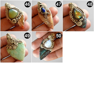 Natural <b>Polymer</b> Clay Gemstone Pendant Chakra Mix Stone Pendant Gemstone Drilled Clay Gemstone Pendant Crystal Point - Product Image 6