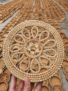 Natural Rattan Woven Handbag Round Shape Handmade Beach <b>Bag</b> Vintage <b>Boho</b> Outfit Shoulder <b>Bag</b> for Women - Product Image 3