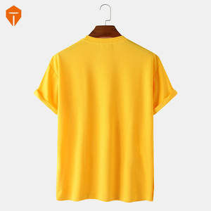 T-shirt manches courtes pour homme, ample, en coton, avec boutons latéraux, de couleur unie, Design, collection - Product Image 2