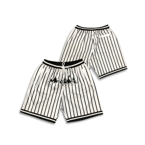 Short rétro Design à effet Sublimation, pour hommes, blanc, noir, rayé, Style normal, vêtements de sport, vente en gros - Product Image 1