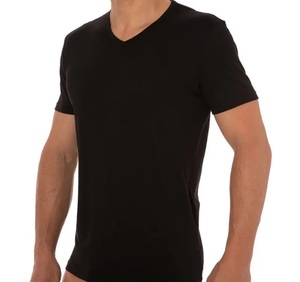 Camiseta Moderna Informal de Manga Corta con Cuello en V para Hombre, Transpirable, Ajustada, Ligera, Elegante, para Uso Diario, Camiseta de Verano con Cuello en V - Product Image 3