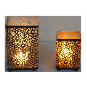 Fabricante de hierro, luz de té votiva, superventas, juego votivo de hierro decorativo para el hogar, dos trabajos de corte de Metal, difusor de velas para Decoración - Product Image 2
