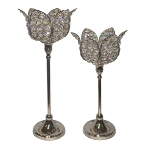 Nouvelle pièce maîtresse de mariage plaqué argent Offre Spéciale cristal bougeoir pilier pour l'éclairage décoration maison et jardin décoré - Product Image 4