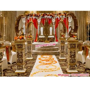 Bollywood Wedding Walkway <b>Pillars</b> with Peacocks Wedding Aisle Way FRP Peacocks on <b>Pillars</b> Inspiring Wedding Aisle Ideas - Product Image 1