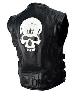 Chalecos transpirables de cuero genuino para hombre, a la moda, de buena calidad, negro, para motocicleta y carreras - Product Image 3