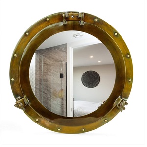Hublot en métal de finition personnalisé de concepteur antique fabriqué à la main miroir de hublot en laiton massif fenêtre de hublot de 9 pouces - Product Image 4