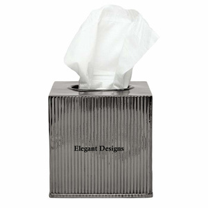 Caja de pañuelos de lujo cuadrada de diseñador antiguo, Metal elegante y papel para hoteles y restaurantes, soporte de pañuelos de lujo al por mayor - Product Image 3