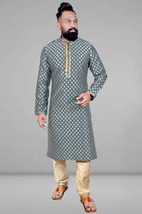 Vêtements tunique avec pantalon pour hommes, style péruvien kurta shamwar, mode dubaï, produit islamique - Product Image 3