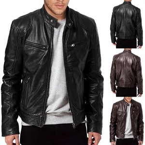 Newly 2026 <b>Men</b> Leather <b>Jackets</b> For <b>Bike</b> Distressed Genuine Pu Top Quality Leather <b>Jacket</b> <b>Men's</b> Fashionable Top Leather <b>Jackets</b> - Product Image 3