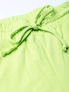 Chándal Informal de Invierno para Mujer, con Capucha, Tejido, Color Verde Fluorescente Sólido, Logotipo Personalizado, 100% Algodón - Product Image 2