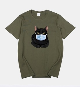 เสื้อยืดแขนสั้นสำหรับผู้ชายน้ำหนักเบาและทนทานพิมพ์ลายแมวเสื้อผ้าลำลองสำหรับผู้ชาย - Product Image 6