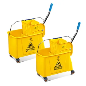 Hot sale down press plastic mop wringer cleaning bucket with wheels