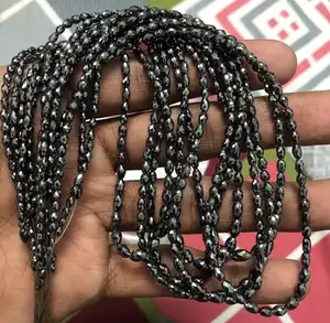 Precious Natural Black Diamond Faceted Oval Barrel Shape Beads Strand From Manufacturer Factory Supplier India Wholesale Price