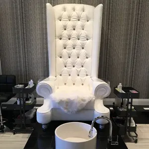 Grande Foshan Novo Branco Encosto Alto Trono Cadeira de Pedicure Para Venda