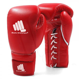 Guantes de boxeo rojos de cuero genuino de alta calidad premium hechos a medida para sparring y entrenamiento de boxeo profesional RTS ganador - Product Image 1