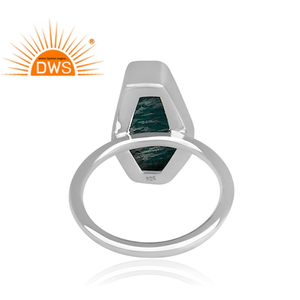 การออกแบบใหม่โลงศพรูปร่าง Amazonite พลอย925งบเงินปรับผู้ผลิตเครื่องประดับแหวนเงิน - Product Image 4