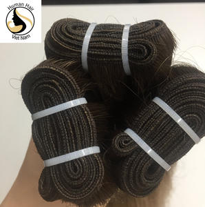 Extension de trame de cheveux humains vietnamiens bruts à cuticule alignée non chimique attachée à la main noir naturel 1B couleur profonde - Product Image 6