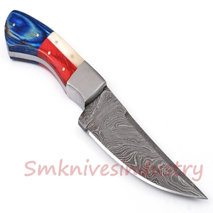 มีดล่าสัตว์เหล็กดามัสกัสทำด้วยมือมีดจับไม้เรซินที่สวยงาม (Smk1628) - Product Image 3
