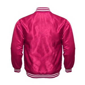 Veste bomber pour femme en satin épais violet pour l'automne, manches raglan longues, matelassée, imperméable, réversible, boutonnée, avec poches - Product Image 2