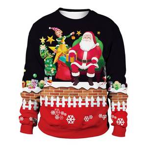 2024 unisexe 100% coton joyeux noël graphique imprimé sublimé sweats à capuche polaire matériel pour l'hiver utiliser hommes femmes - Product Image 1