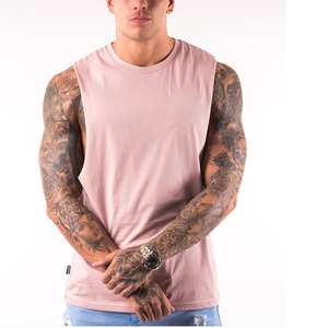 Débardeur de sport Stringer de fitness personnalisé pour hommes Style décontracté grande taille concevez votre propre débardeur de musculation uni en coton - Product Image 4