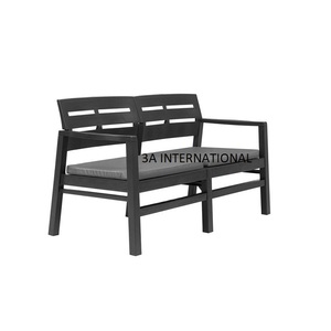 Muebles de diseño exclusivo Banco de jardín popular Hierro Metal Recubierto de polvo negro Banco decorativo para exteriores Calidad sostenible - Product Image 4