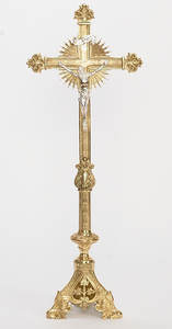 Cruz de santuario de latón con Jesús, mundo de la India - Product Image 4