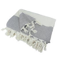 Couverture en coton 100% doux de type Peshtemal turc pour la plage, le canapé, l'hôtel - Utilisation en extérieur, pique-nique et couverture pour la maison