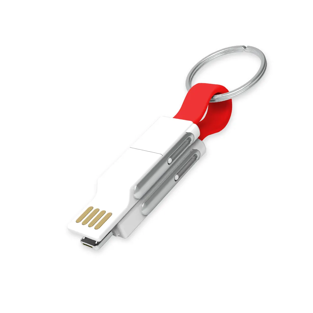 wholesale custom logo multi charging usb cable 4in1 USB Type C OTG Magnetic Cable with Key Ring 3IN1 Phone Charger