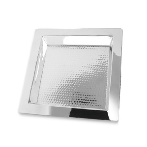 ถาดโลหะกลมสำหรับตกแต่ง,พร้อมที่จับทองเหลืองทำด้วยมือตอกโลหะทองเหลืองรอบถาดเสิร์ฟ - Product Image 2